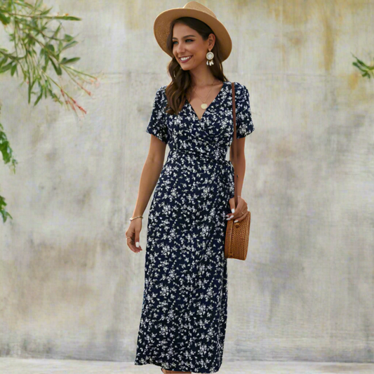 DALISAY™ - Plus Size V-Neck Flounce Sleeve Summer Dress