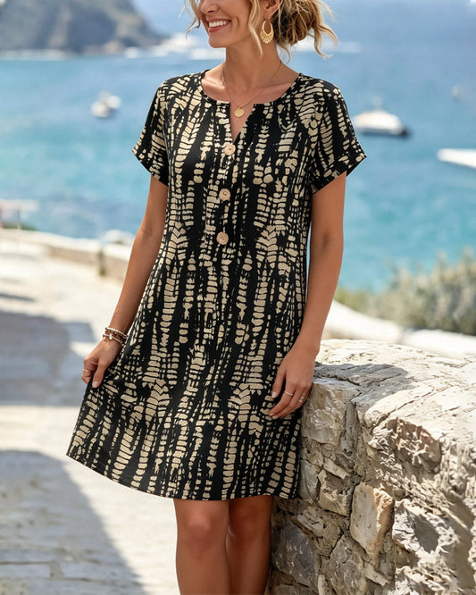 Marina | Printed Button-Up Dress