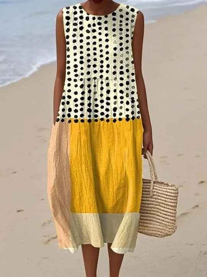 Megan | Vintage Printed Loose Fit Summer Maxi Dress