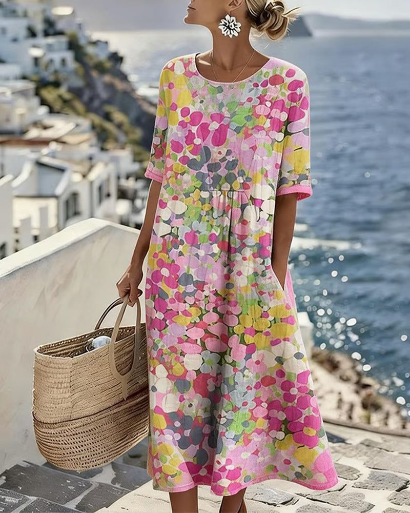 Elena | Loose Floral Midi Dress
