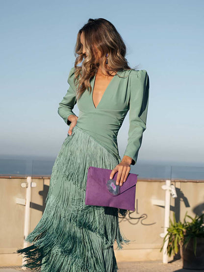 Salvia | Fringe Dress