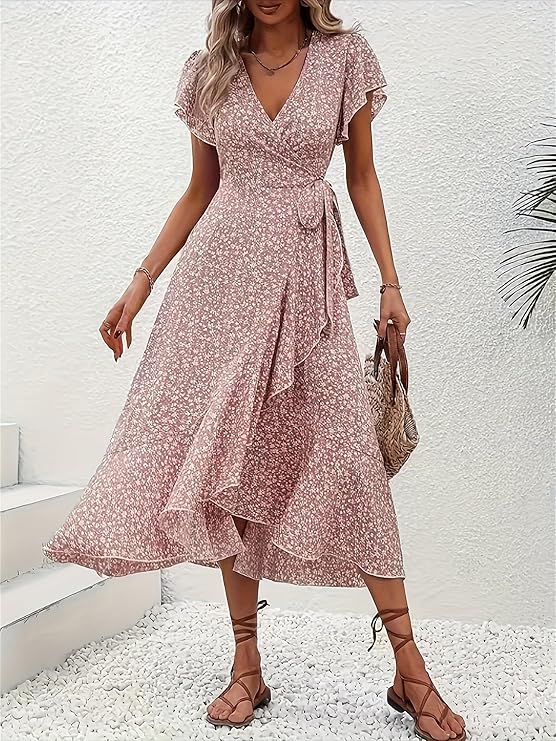 Marta | Floral Wrap Dress with V-Neckline