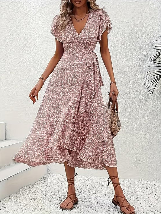 Marta | Floral Wrap Dress with V-Neckline