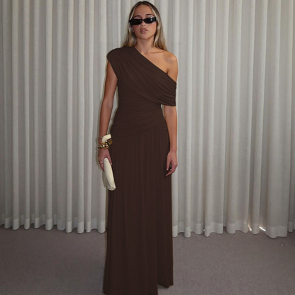 SHINA™ - Elegant One Shoulder Evening Maxi Dress