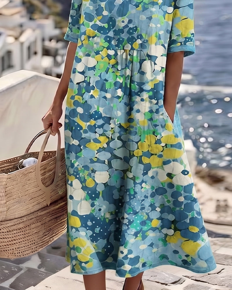 Elena | Loose Floral Midi Dress