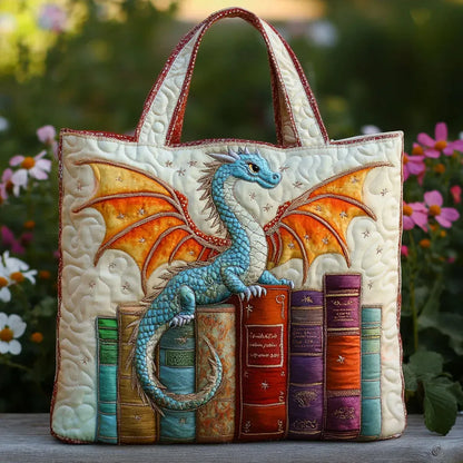 Quilted Bag - Emerald Dragon Keeper of Books