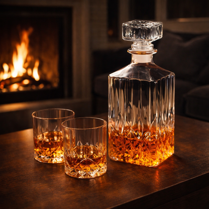 Whisky Bottle - Set with Bottle and Glass