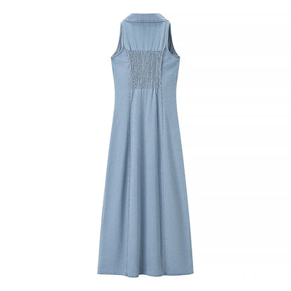 INOCENCIA™ – Classic Buttoned Down Deep V-Neck Maxi Dress