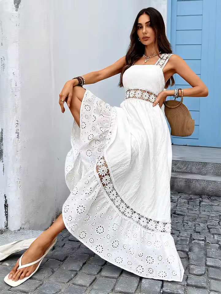 Lucía | Floral Maxi Dress with V-Neckline