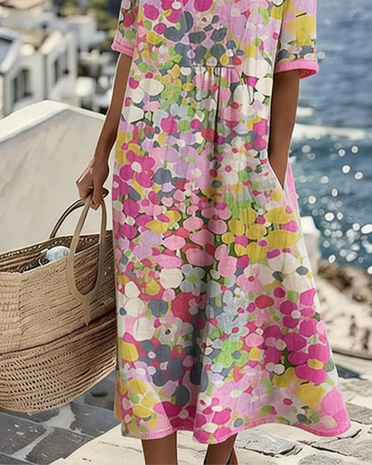 Elena | Loose Floral Midi Dress