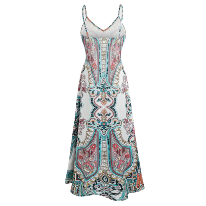 HELGA™ – Flowy Floral Vacation Maxi Dress