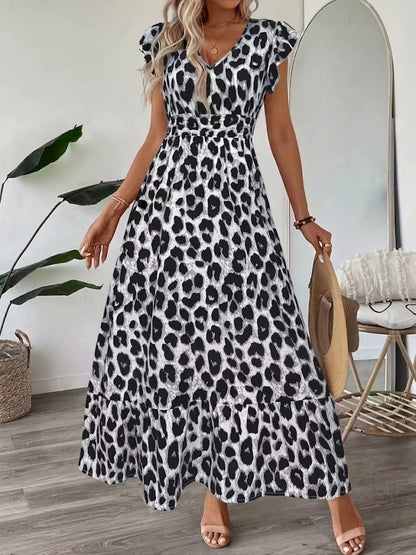 Candela | Baroque Maxi Dress with V-Neckline