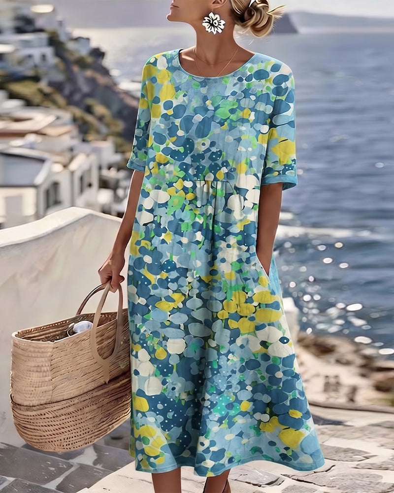 Elena | Loose Floral Midi Dress