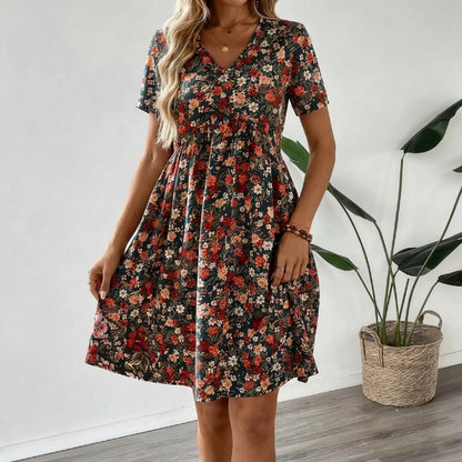 Bea | Floral Summer Dress with V-Neckline