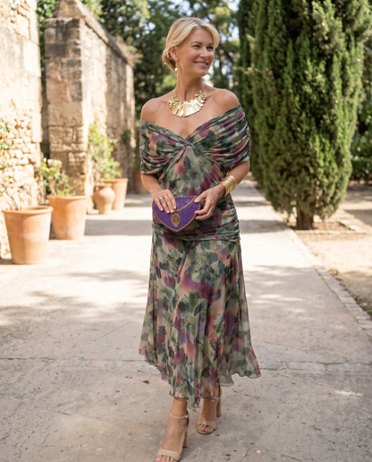 Elegant Maxi Party Dress with Sweetheart Neckline