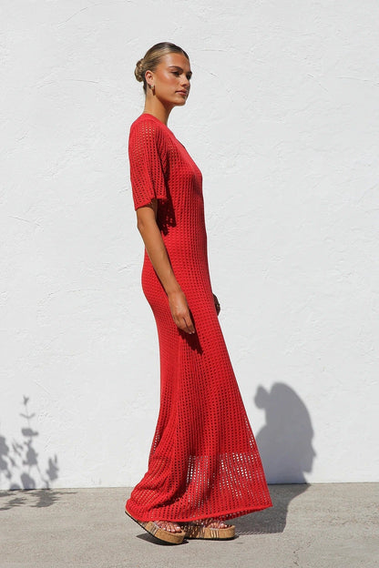 Airlie Crochet Maxi Dress - Natural