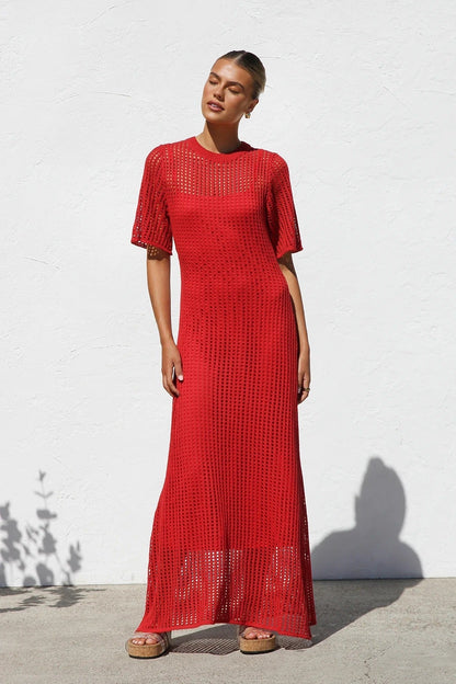 Airlie Crochet Maxi Dress - Natural