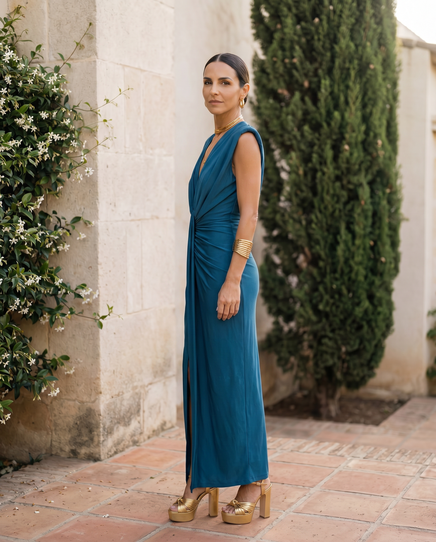 Selena | Fiery Drapé Dress