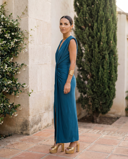 Selena | Fiery Drapé Dress